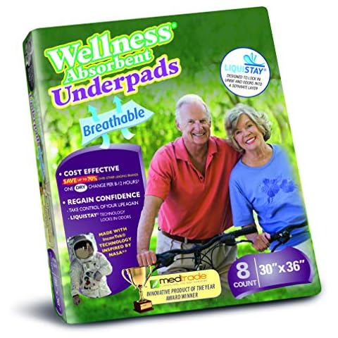 WELLNESS Absorbent UNDERPADS 30x36 Pack of 8 Cover