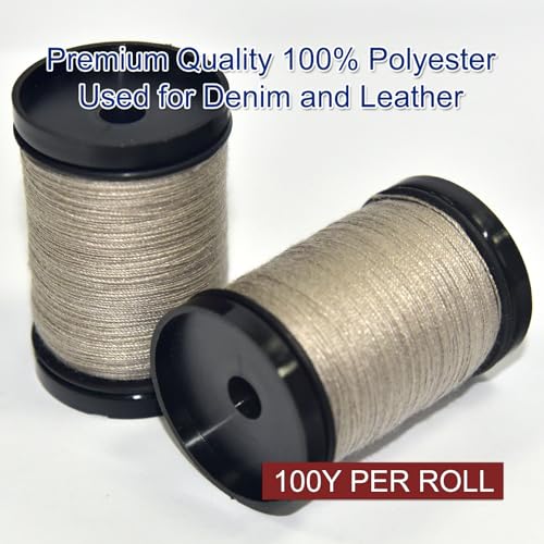 Hilo de costura Denim 2 bobinas color Taupe miniatura 2