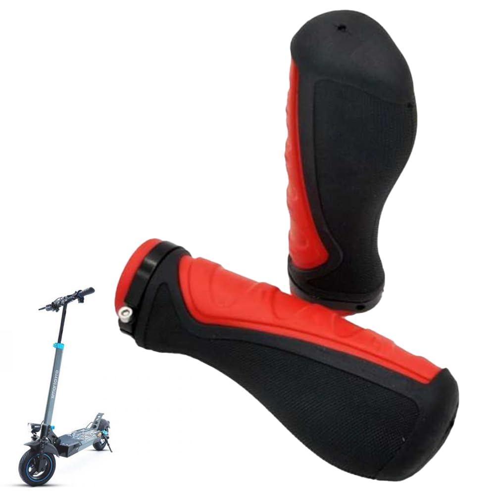 Puños antideslizantes Smartgyro Rockway, Crossover, Speedway, K2, Skateflash Manillar De Scooter Mango De Goma De 2 Piezas Goma Antideslizante Absorbente De Golpes Scooter Eléctrico (Rojo)