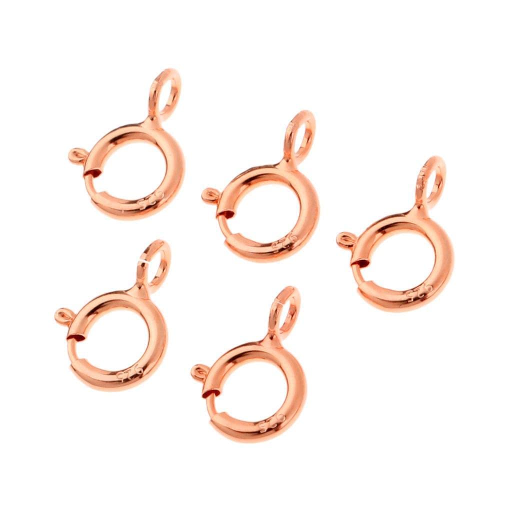 5pcs Spring Rings Clasps Jewelry Making Connectors Clasps 5mm Rose Gold Jewelry Design & Repair | Jewelry Findings | Clasps & Hooks