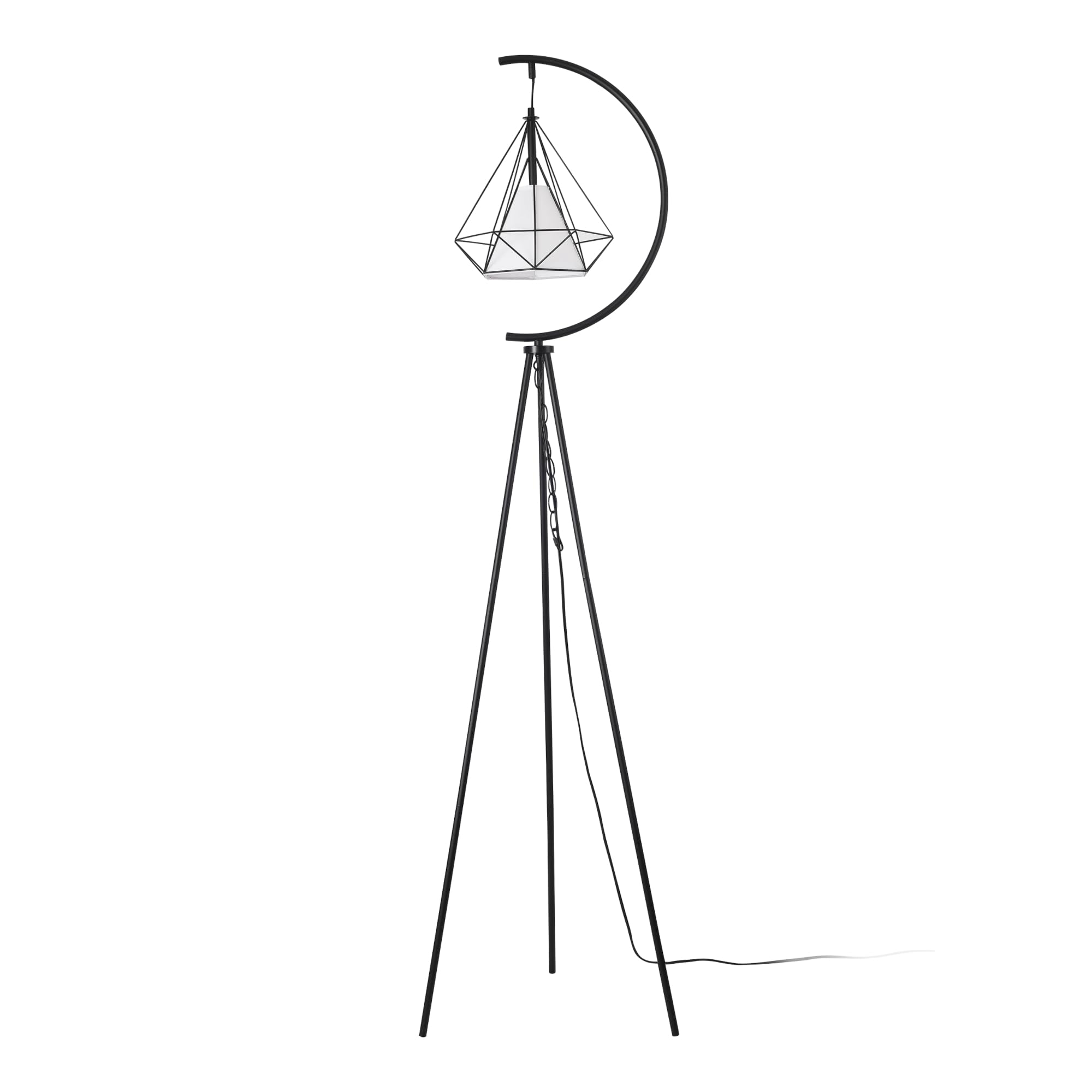 lux.pro Ponadczasowy design lampa stojąca nowoczesna elegancka lampa statywowa do salonu sypialnia z przełącznikiem nożnym E27 60 W metal poliester wysokość 171 cm czarny biały