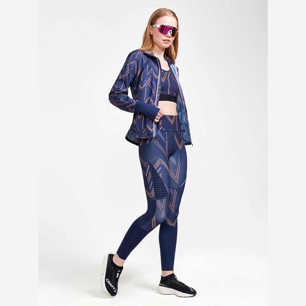 Craft Sportswear Pro Charge Blocked, legginsy treningowe z wysokim stanem, idealne do biegania, jogi, siłowni, Blaze-Cliff, XS