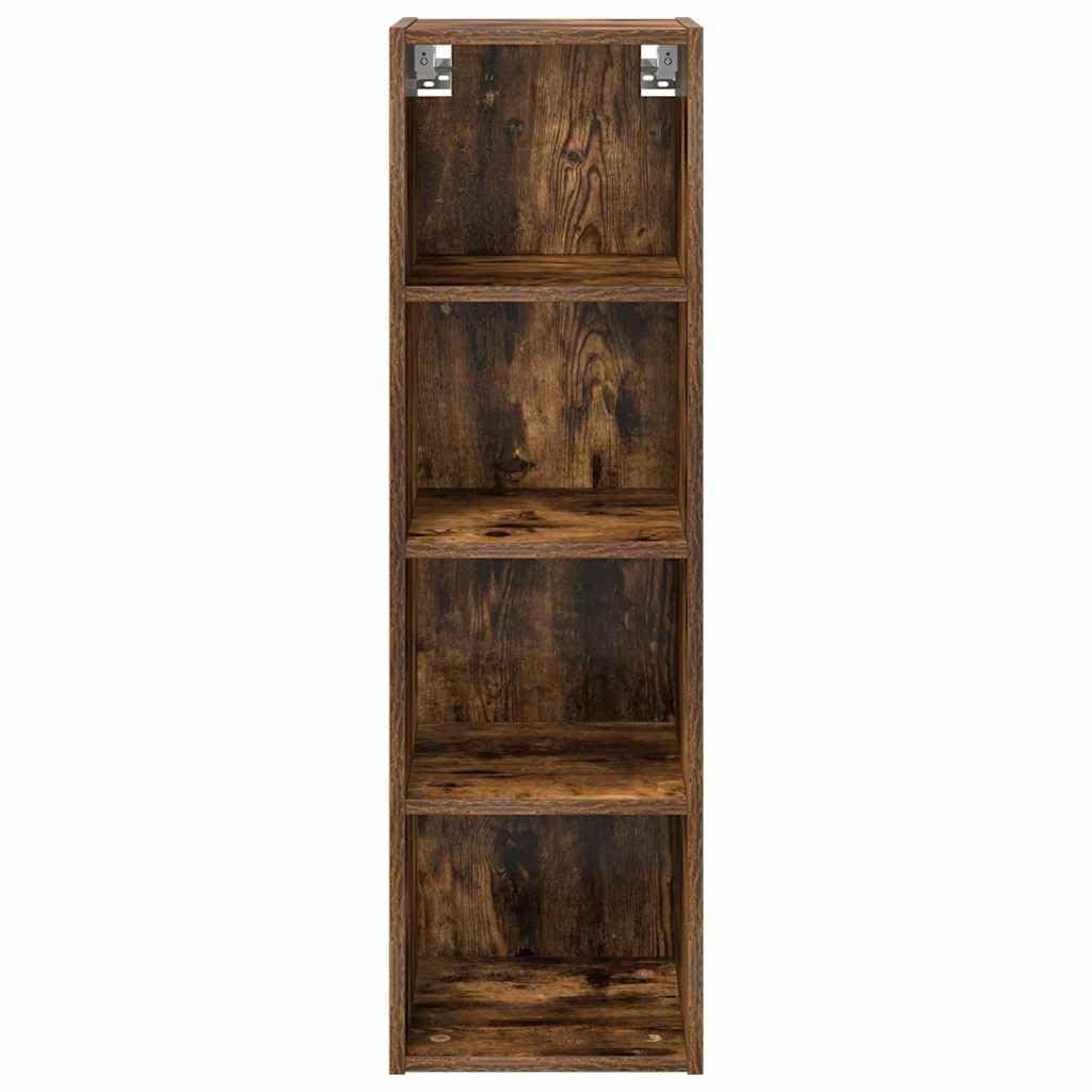 Hängeschrank für die Küche, Wandregal aus Holzwerkstoff in Geräucherte Eiche, moderner Küchenschrank mit Stauraum, 30 x 29,5 x 100 cm, für eine ordentliche Küchenorganisation
