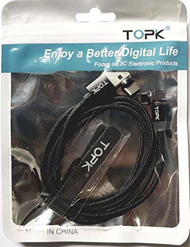 Cabo Carregador Magnético 3 Em 1 Tipo C Lightning Micro Usb Girátorio 360 Graus Iphone Samsung And