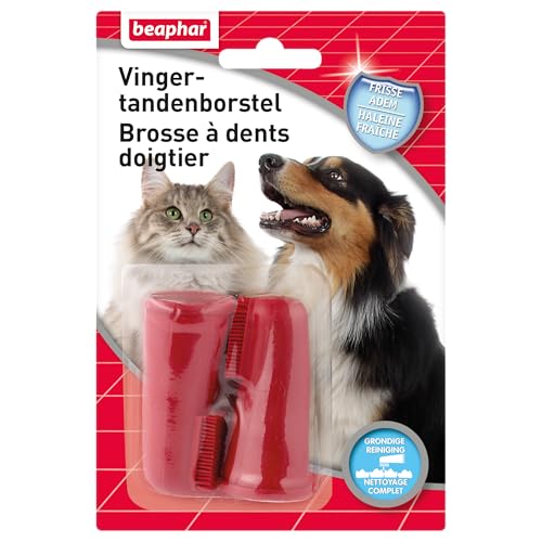 Beaphar - 2 cepillos de Dientes para Perros y Gatos - Suave y Flexible - Práctico y fácil de Usar - Limpieza Completa, precisa y eficaz - No daña Las encías