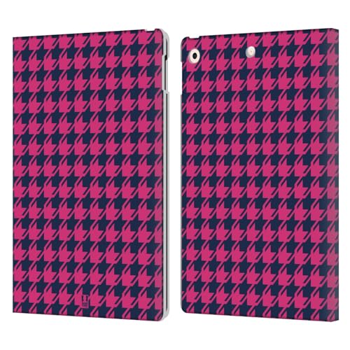 Étui en cuir de qualité motif pied-de-poule raffiné pour iPad 10.2 pouces