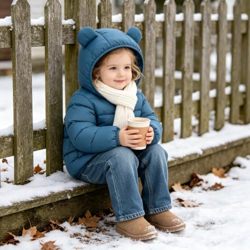 Image of BFUSTYLE Baby Toddler Coats Boys Girls Bear Ear Hooded Puffer Jackets 6M-5T