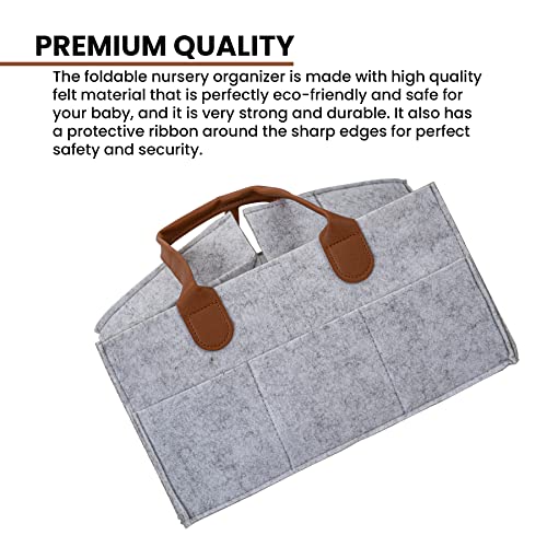 Image of BAYBEE Stylish & Modern Diaper Bag for Mothers for Travel | Large Capacity Storage Diaper Bag | Strong & Sturdy Baby Organizer Storage | Portable & Travel Friendly Diapers Caddy Organizer (Grey)