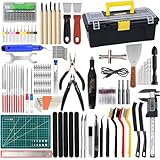 3D Drucker Tool Kit,201PCS Modell-Nachbearbeitung 3D Drucker Werkzeug Kit,Düsenreinigungsset,Abschluss,Entgratungs,Entfernungswerkzeuge,Reinigungsnadeln,Tool Kit für alle 3D Drucker (201PCS)