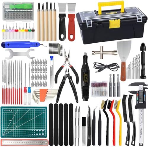 3D Drucker Tool Kit,201PCS Modell-Nachbearbeitung 3D Drucker Werkzeug Kit,Düsenreinigungsset,Abschluss,Entgratungs,Entfernungswerkzeuge,Reinigungsnadeln,Tool Kit für alle 3D Drucker (201PCS)