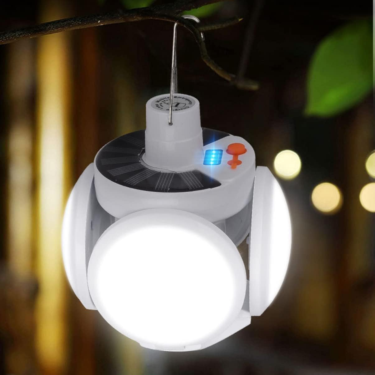 Camping Lantern, 3pcs Portable Outdoor Metal Foldable Lamp Market Tent Powered for Bulb Solar Color Light Assorted Dawn