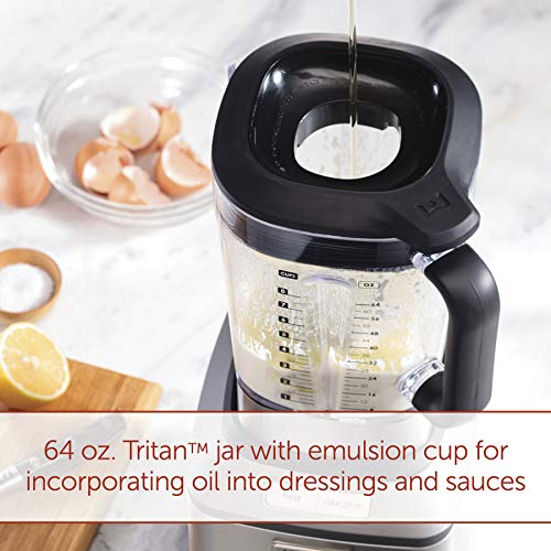 Wolf Gourmet Pro-Performance Blender, 64 Oz Jar, 4 Program Settings, 12.5 Amps, Blends Food, Shakes And Smoothies, Red Knob, Stainless Steel (Wgbl200S) #TOP4