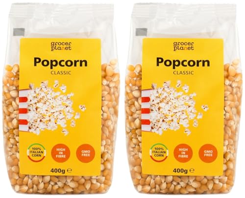 Grocer Planet - Maíz Para Palomitas (800g) | 2 Paquetes de 400g | Maíz Amarillo Italiano Clásico Para Palomitas