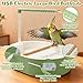 Parrot Shower for Cage, Automatic Parakeet Bird Bath with Circulating Water, USB Charging Quiet Pump Detachable Bathtub, for Small & Medium Birds Budgie, Cockatiel, Lovebird, Conure, Parrotlet, Quaker