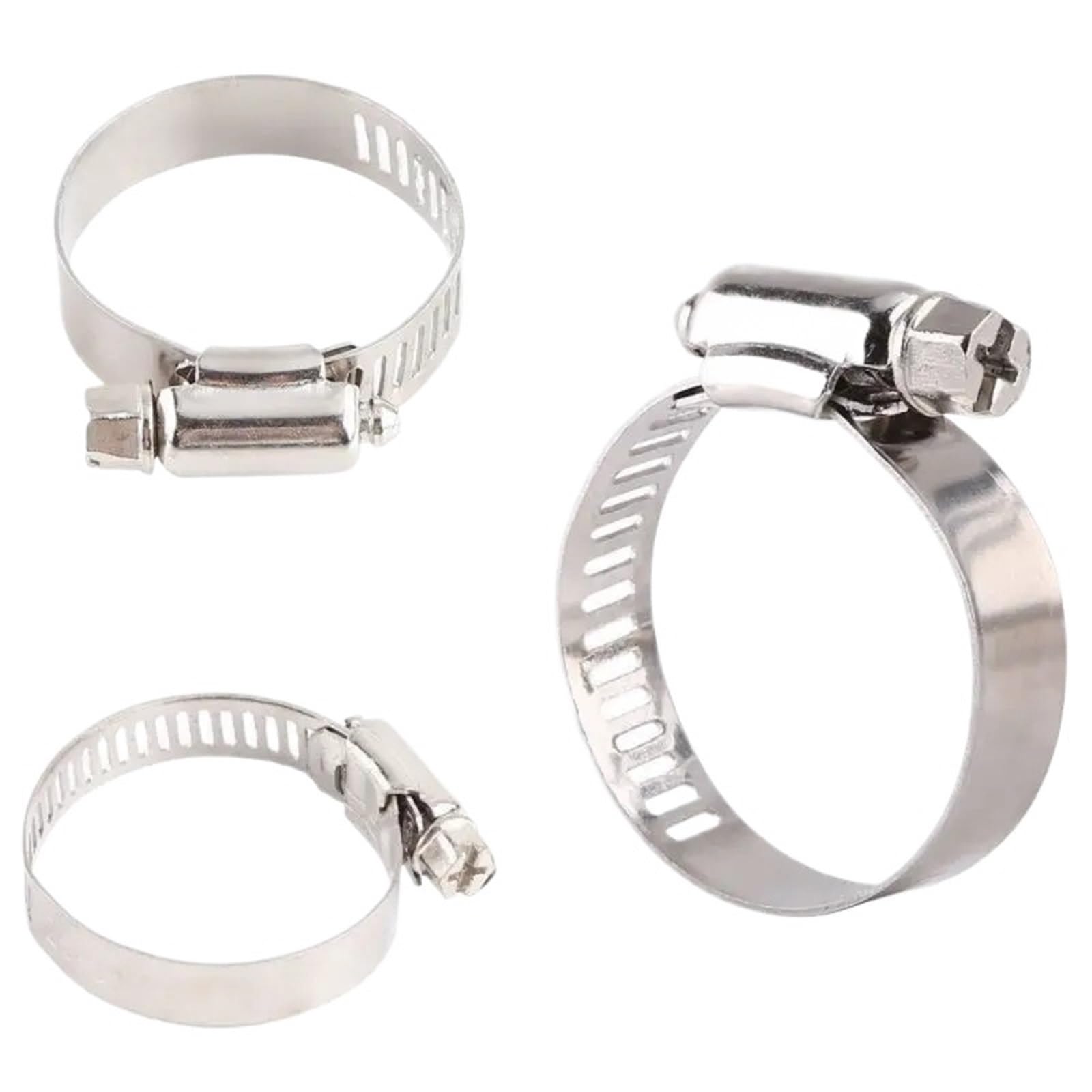 Pipe Clamp 5‑10Pcs Wide Range 8‑152mm Worm Gear Metal Clip for All Kinds of Pipeline Connection Setup(16-25mm 10pcs)