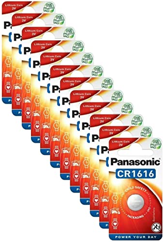 Pilas CR1616 Panasonic de 3 voltios con alta durabilidad y descarga estable pack de 12
