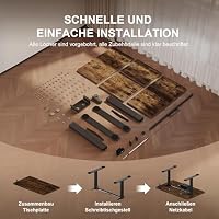 JUMMICO Höhenverstellbarer Schreibtisch 140x70 cm mit Kabelwanne & USB-A – Ansicht 9