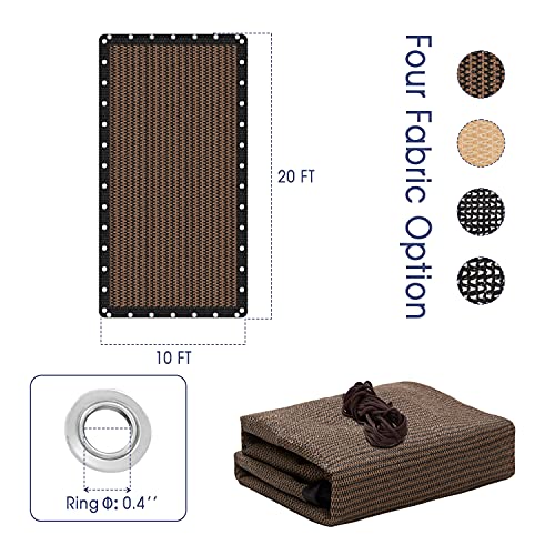 Vicllax Shade Fabric Sun Shade Cloth Privacy Screen With Grommets For Patio Garden Pergola Cover Canopy 10X20 Ft, Mocha #TOP6