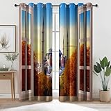 Cortinas con Ojales 3D Naturaleza Plantas Catedral Estampadas y No Se Desvanece...