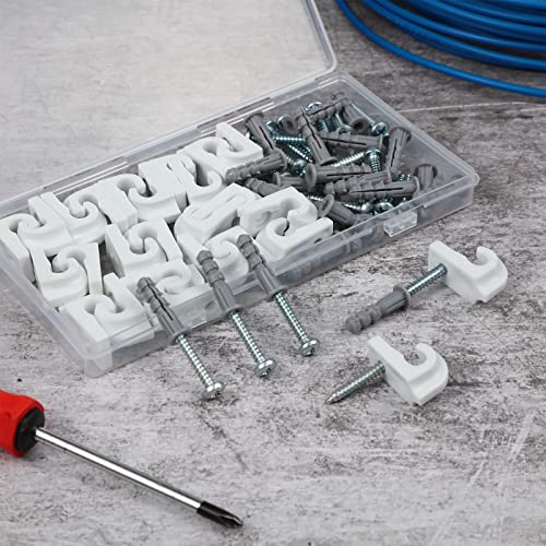 Amyhill 100 Pieces Wire Shelf Clips Down Wall Brackets Wire Shelving Accessories Plastic Heavy Duty Shelf Bracket Clips for Metal Shelving Screws and Expansion Tube Not Included (White) by Amyhill - Image 5