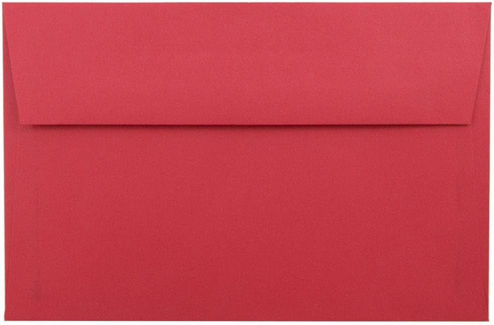 LUXPaper A9 Invitation Envelopes | 5 3/4" x 8 3/4"| Holiday Red | 60lb. Text | 50 Qty