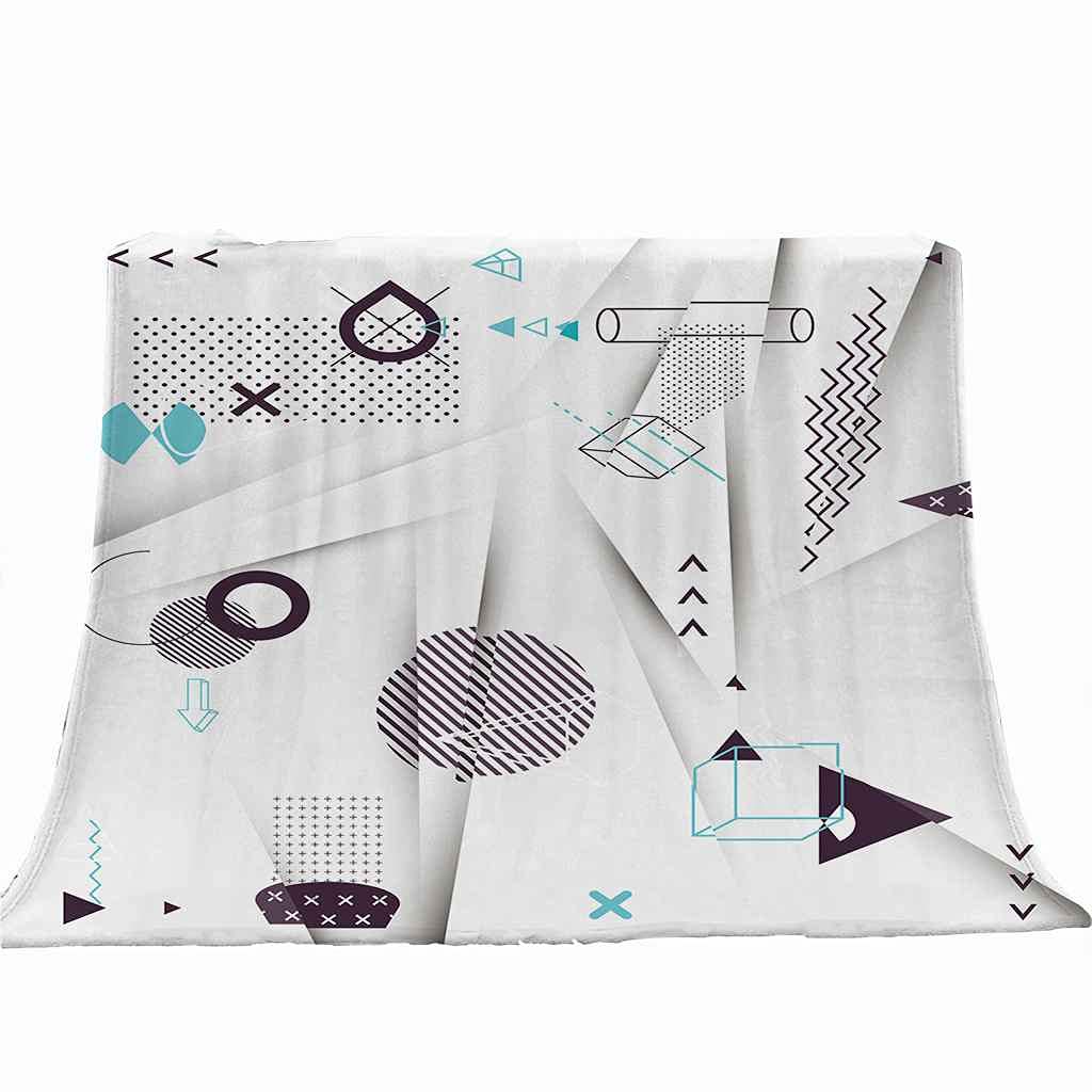 Couverture flanelle imprimé géométrique gris, le cadeau idéal pour la maison