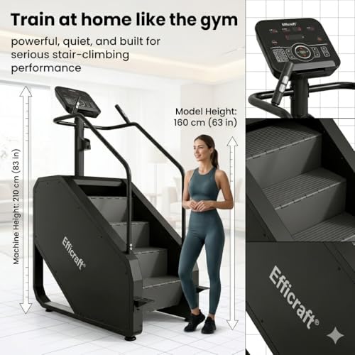 Image of EFFICRAFT Commercial 90% Pre-Assembled Stair Master, Continuous Climbing Exercise Machine for Cardio, 15 Speed Levels Stair Master, 15-164 Steps /Min