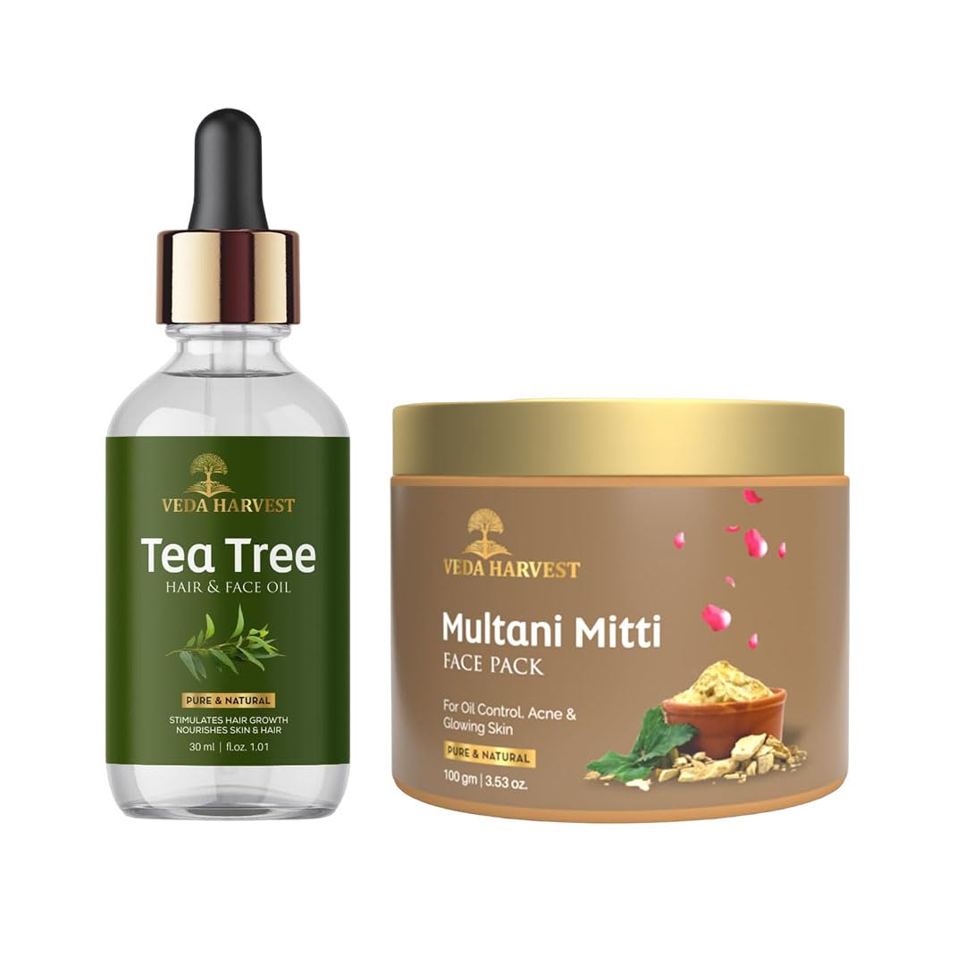 Veda Harvest Tea Tree Essential oil and Multani Mitti face pack