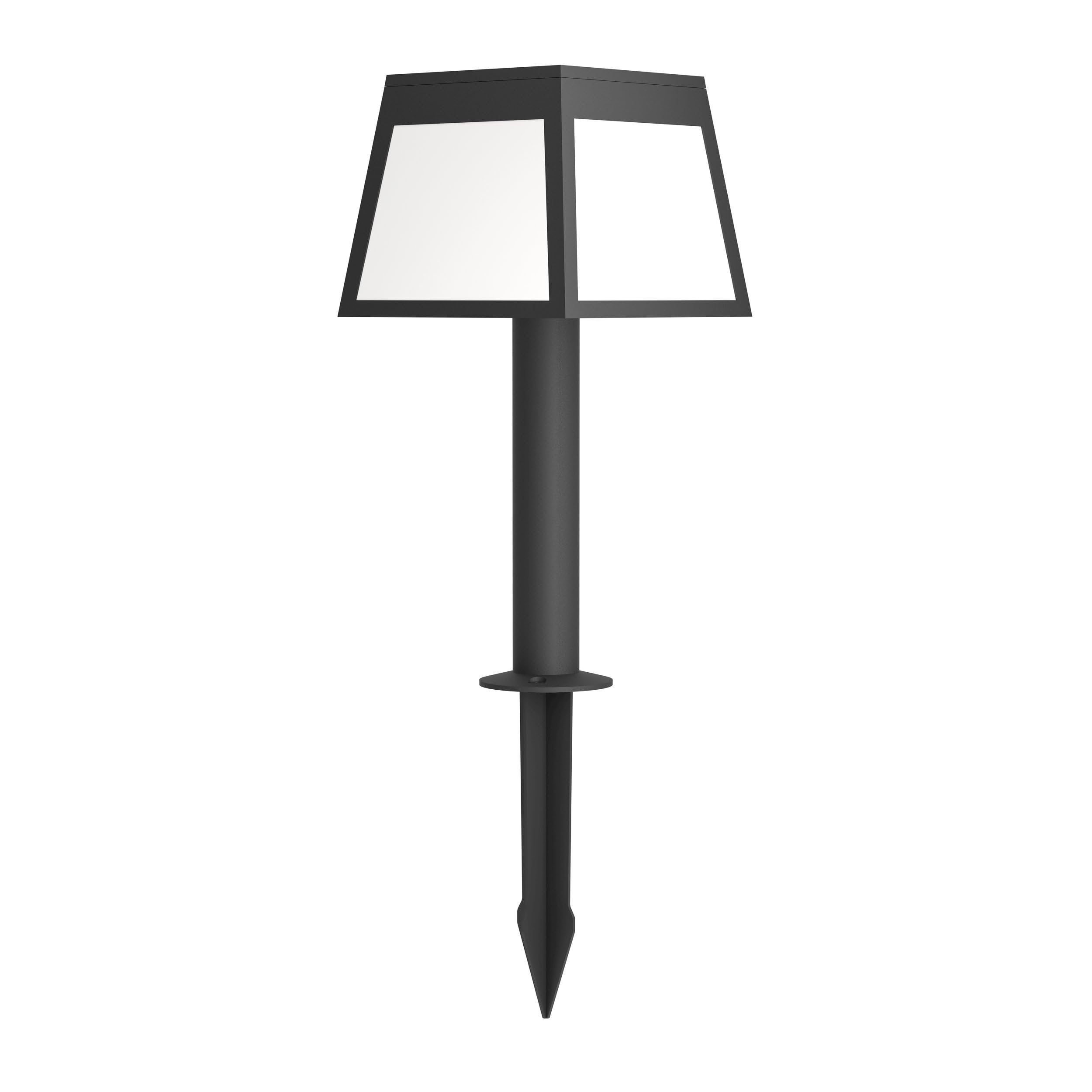 Eglo LED Solar Garden lamp Pantete, Outdoor Lighting with Ground Spike and Motion Detector, Outside Path Light, Black and White Plastic, Warm White, IP44, 56 cm