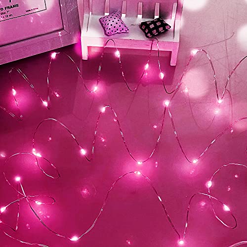 Dalugo Lichterkette Rosa, 5m 50 LED Lichterkette Batterie Klein für...