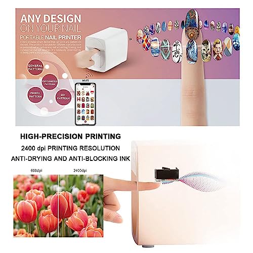Image of Professional Mini 3D Nail Printer - Portable Mobile Nail Art Machine for Kids, Nail Studios, Manicurists & Nail Enthusiasts - Perfect for Creative Nail Designs, White