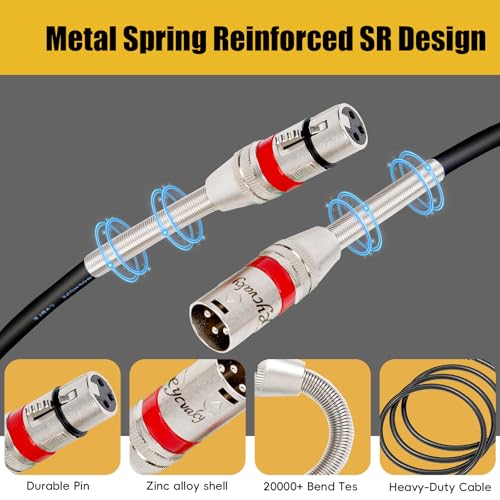 Câble XLR mâle femelle blindé lot de 6 de 3m pour micro et mixeur