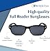 In Style Eyes Insight Full Reader Sunglasses - Full-Rimmed, Non-Bifocal Glasses with UV Protection - Non-Polarized Lens - Black - 1.75x