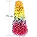Ouyafei 5Pack Rainbow Wavy Faux Locs Braids Crochet Hair 20inch Goddess Locs with Curly Ends Synthetic Crochet Twist Braiding Hair Extensions (Rainbow#,500g/Lot)