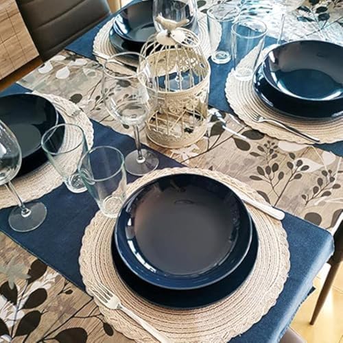 Sets de table ronds anti-chaleur polyester lavables durables