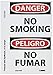 NMC ESD79AP Bilingual OSHA Sign, Legend "DANGER - NO SMOKING", 3" Length x 5" Height, Pressure Sensitive Adhesive Vinyl, Black/Red on White (Pack of 5)