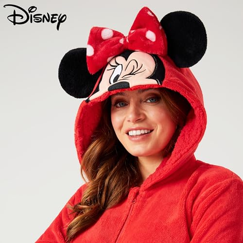 Disney Stitch Onesies for Women - Fluffy Minnie Mouse Eeyore Maleficent Onesie Pyjamas Lounge Wear - Stitch Gifts (Red Minnie, L) - Image 2