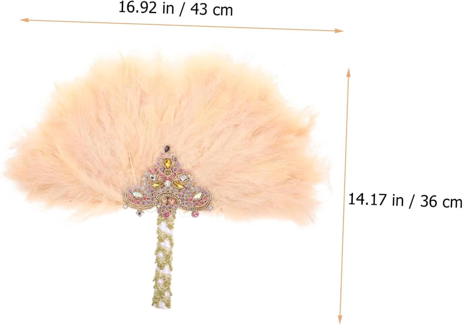 Bride Fan Wedding Plume Design Handheld Fan for Women Bridal Party Favor for Performance and Summer