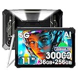 Blackview Active12 Pro 5G Rugged Tablet Con Proiettore, 30000mAh, 11" Display FHD+ 36GB+256GB/2TB Robusto Tablet, 400lm Luce da campeggio, 108MP+50MP, 2 * 2W Altoparlanti, IP68,4G,OTG,GPS,NFC,FM Nero