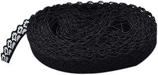 10 Yards Christmas Twine, Gift Wrapping Ribbon, Lace Ribbon Trim DIY Fabric Wedding Office Christmas Gift Decorative Sewing Rope - 15mm Black