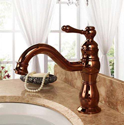 Robinet de salle de bain or rose pour lavabo et vasque de bassin