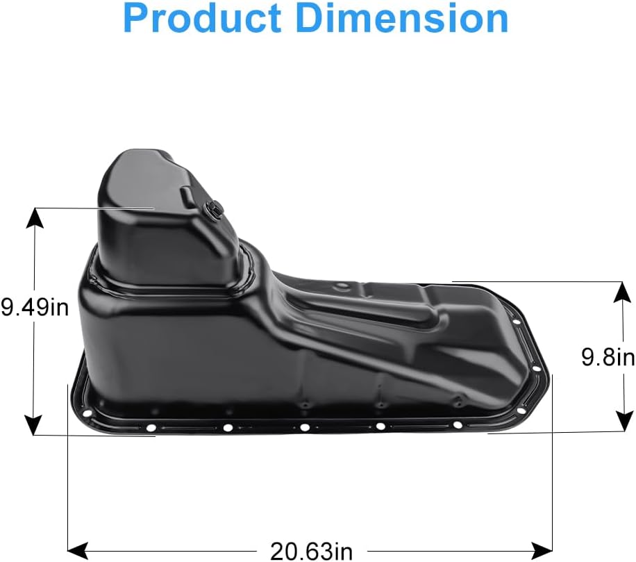 Engine Oil Pan Sump with Drain Plug Compatible with Toyota 4Runner 1996-2000, Tacoma 1995-2004 2.7L L4 Replacement for 264-533 12101-75050