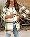 BTFBM Women's Long Sleeve Button Down Jackets Plaid Flannel Shirts Tops Casual Lapel V Neck Oversized Shackets Blouses Top (Small, Plaid Apricot)