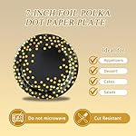 Black and Gold Paper Plates and Napkins Party Supplies,Serves 25 Guests Black Gold Plates and Napkins,Disposable Paper Tableware Set for Birthday Graduation Retirement Decorations - Image 3