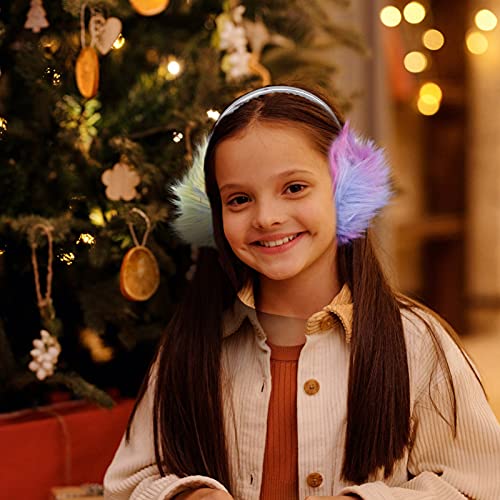 Gatuida Earbuds Girl Clothes 1Pc Ear Cute Rainbow Earmuffs Head- Wear Fluffy Winter Ear Cover Comfortable Outdoor Winter Ear Warmers Girl Clothes #TOP4