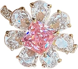 Viyuroyk 925 Sterling Silver Shiny Fashion Flower shape Cubic Zirconia Rings Diamond Rings for Women Jewelry Findings Earring Backs Findings (US Code 7)