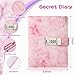 WeiAlico Secret Diary with Lock for Girls, 256 Pages Girls Locking Diary with Pen, Kids Journal with Lock for Teens, Journals Set for Teen Girls, Birthday Gift Ideas for Girl Ages 8-12, Gifts for 8 9 10 11 12 Year Old Girl( Pink Marble)