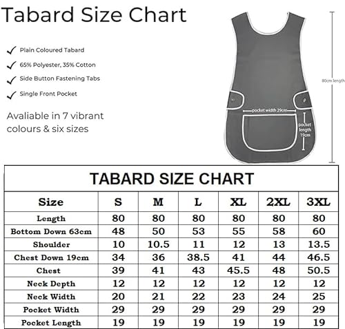 LINEN CLOSET Womens Tabards with Pockets for Men Ladies Cleaning Catering Chef Kitchen Aprons Unisex Hygea Tabard Apron Work Tabards - Image 3