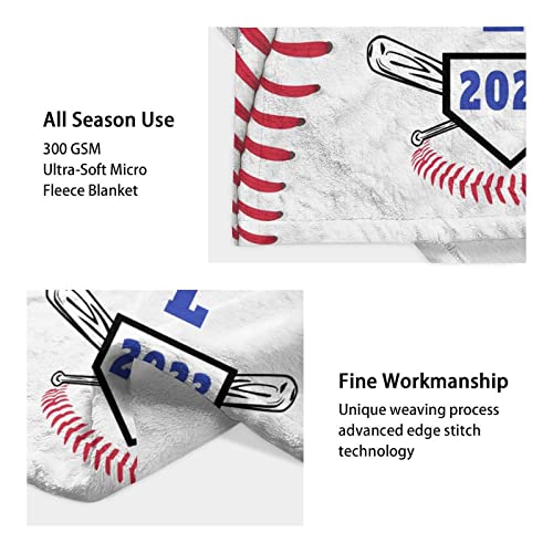 Baseball Throw Blanket for Men Women - 60x80 Inches Twin Size - Soft Fluffy Cozy Blankets Gift - White Sports Blanket Throws for Bed, Sofa, Winter