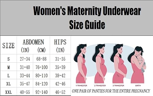 Autucau Maternity Cotton Underwear High Waist Adjustable Pregnancy Seamless Soft Hipster Panties Over Bump 4-Pack #TOP6